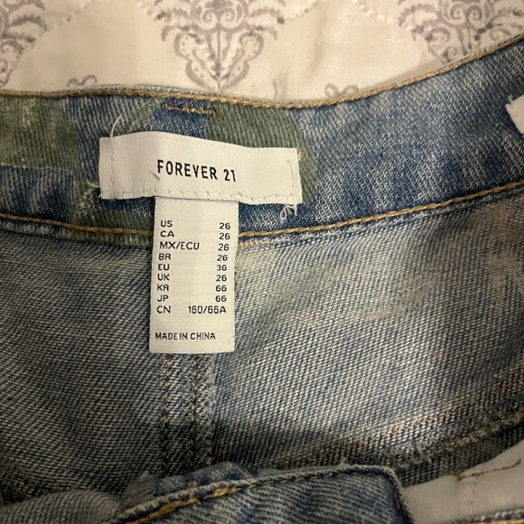 Forever 21 Blue Floral Women Flare Jeans - Picture 10 of 11